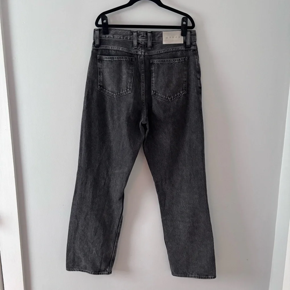 Edwin Men’s Matrix Pant Jeans Denim Straight Fit Loose Mid-Rise Cut Edgy Black